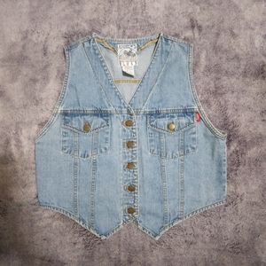 Andrew's Blues Button Up Vintage Denim Vest L